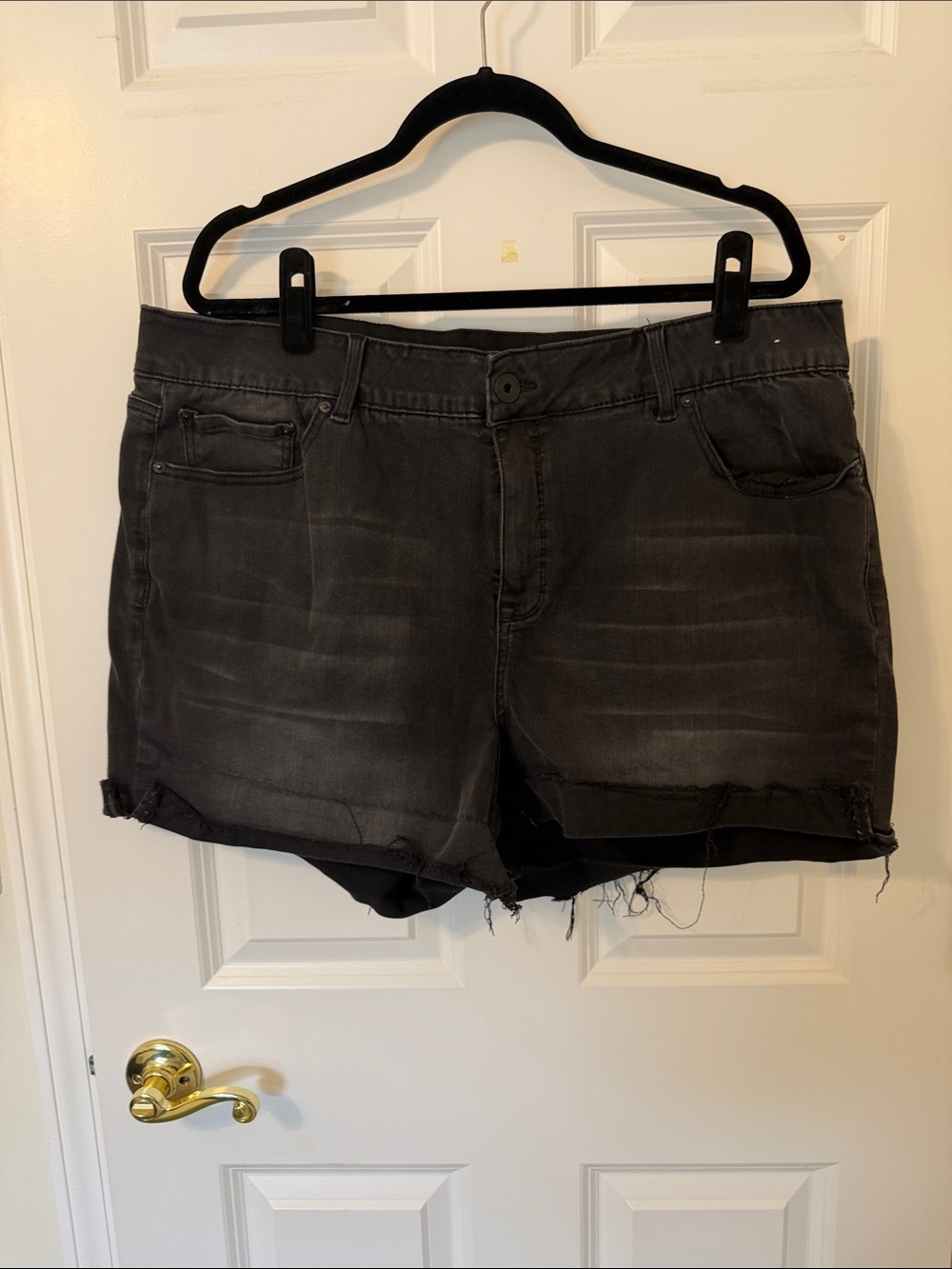 American Rag Washed Black Denim Cutoff Shorts 20W